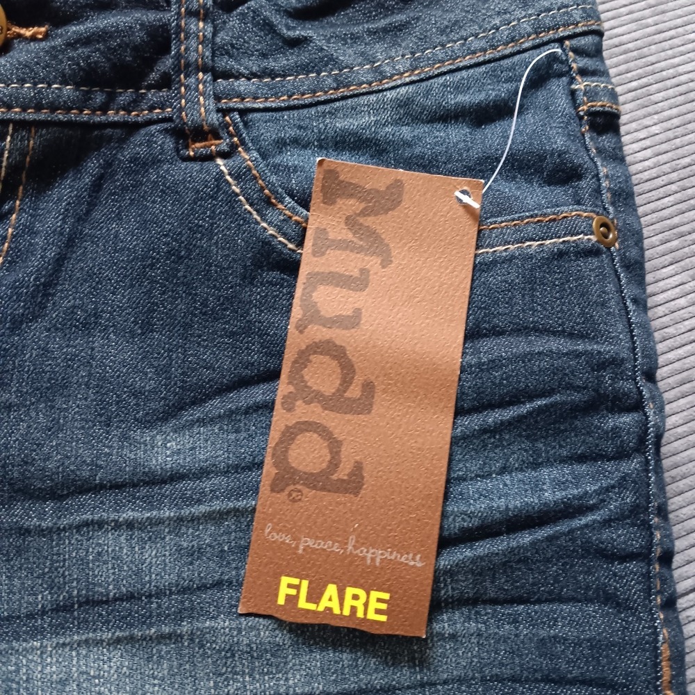 Vtg Mudd Jeans Women's Sz 5 Small Flare Bootcut Low Rise Stretch Dark Wash Y2K
